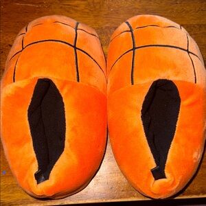 Kids Orange Basketball Slippers